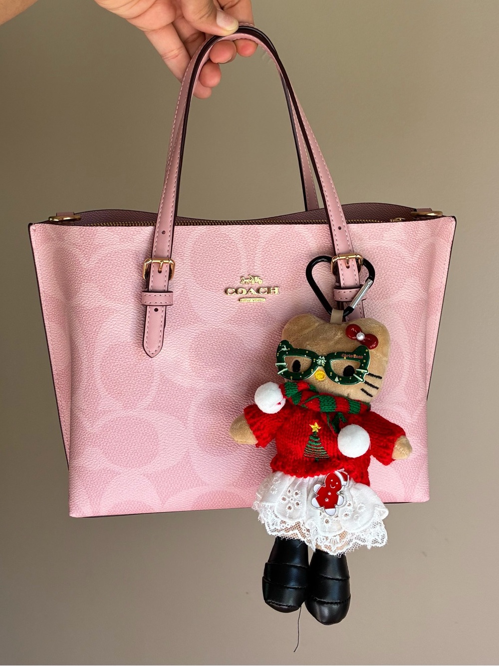 Hello Kitty Holiday Plush Christmas Keychain Bag Charm